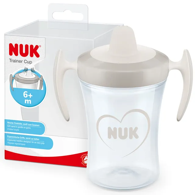 nuk-trainer-cup-bicchiere-antigoccia-6-mesi-230-ml-con-beccuccio-morbido-manigli image 1