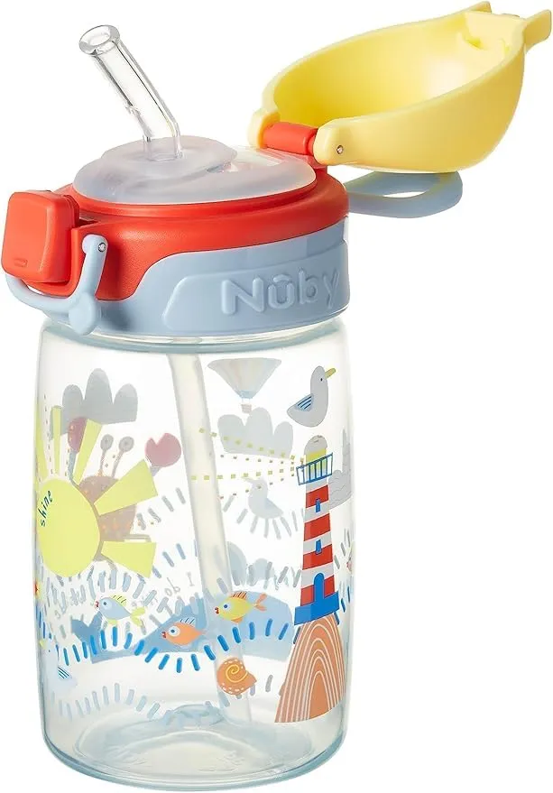 nuby-super-straw-drinking-bottle-borraccia-antiperdita-con-cannuccia-per-bambini image 1
