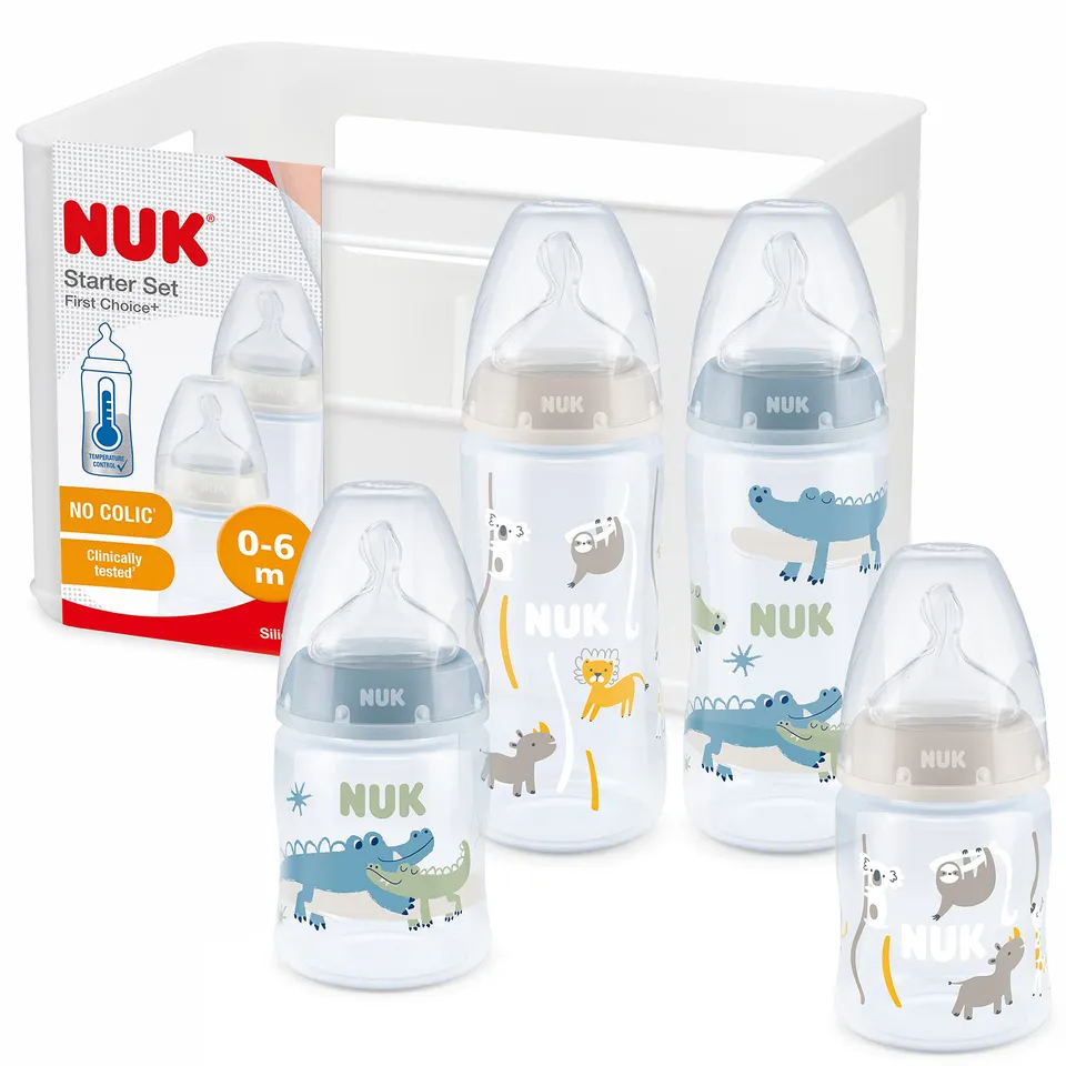 nuk-first-choice-biberon-starter-set-safari-0-6-mesi-4-biberon-anti-colica-con-c image 1