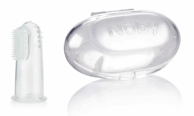 nuby-spazzolino-da-dito-massaggiagengive-in-silicone-bpa-free-con-custodia-bianc image 1