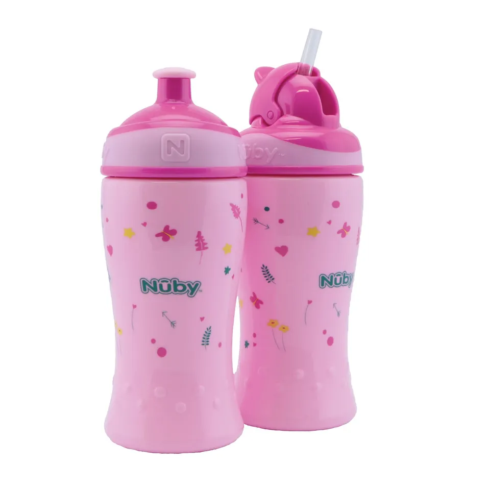 nuby-2-pack-borracce-bambini-flip-it-cannuccia-tazza-pop-up-free-flow-360-ml-sen image 1