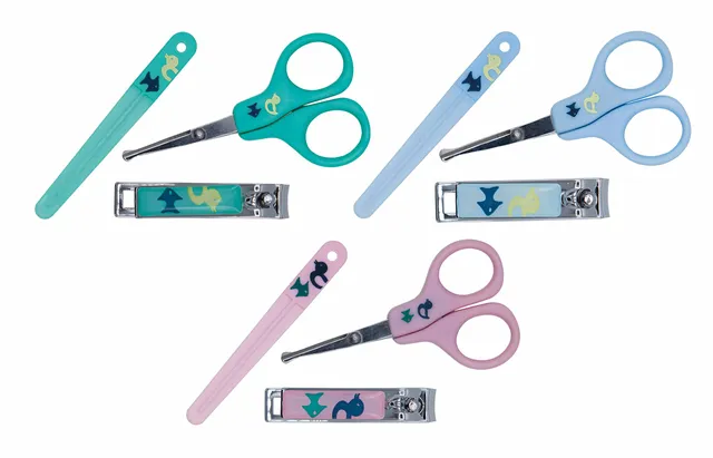 nuby-set-manicure-3-pezzi-per-neonati-0-mesi-forbicina-a-punte-arrotondate-tronc image 1