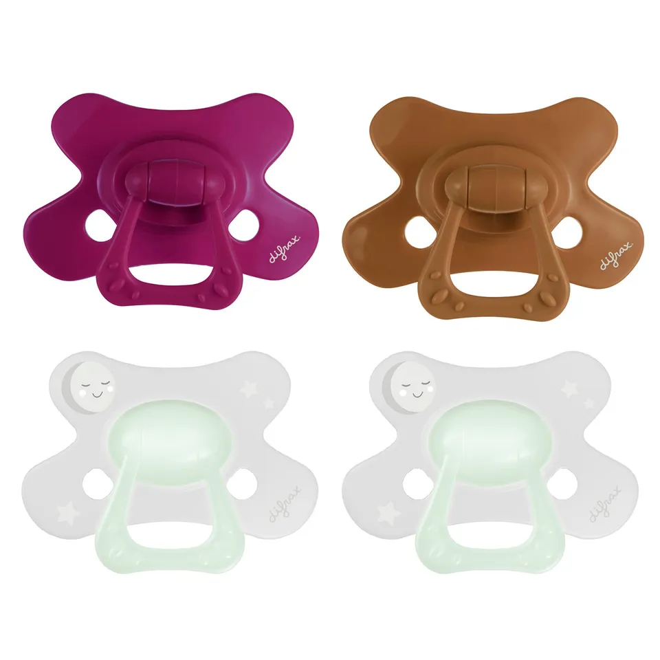 difrax-ciuccio-natural-18m-pure-e-glow-wildberry-cinnamon-4-pezzi image 1