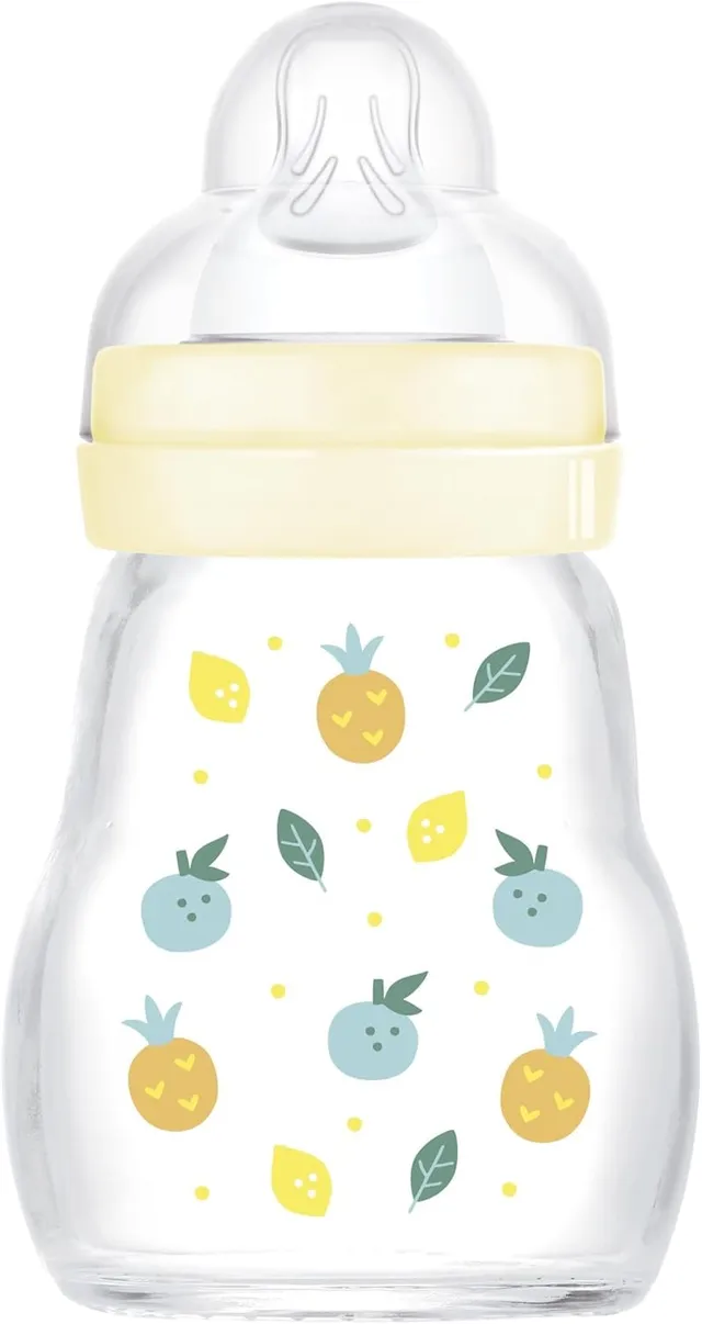 mam-feel-good-biberon-in-vetro-170-ml-con-tettarella-misura-1-neutro image 1