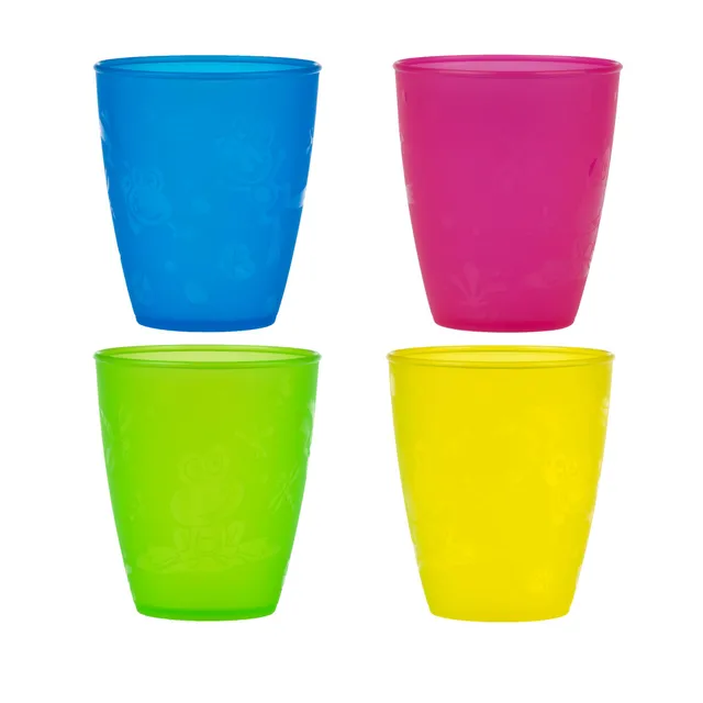 nuby-set-4-bicchieri-in-plastica-pp-senza-bpa-da-300-ml-antigraffio-e-anticaduta image 1