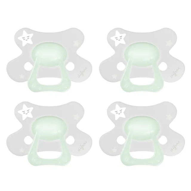 difrax-ciuccio-natural-12m-glow-in-the-dark-4-pezzi image 1