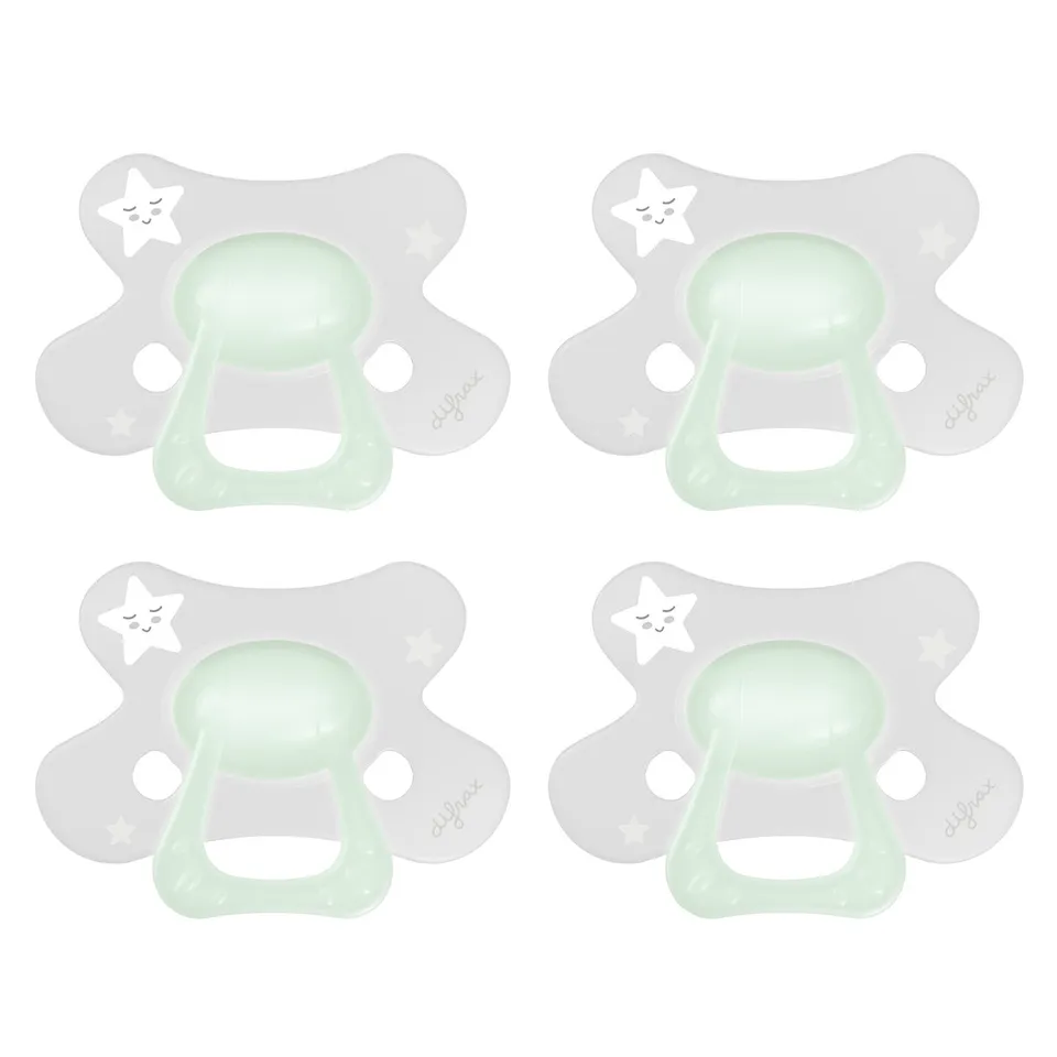 difrax-ciuccio-natural-12m-glow-in-the-dark-4-pezzi image 1