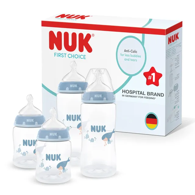 nuk-first-choice-biberon-0-3-mesi-150-ml-e-300-ml-biberon-anti-colica-con-indica image 1