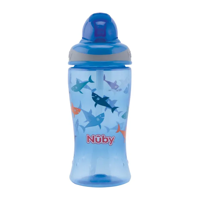 nuby-flip-it-bicchiere-con-cannuccia-per-bambini-12-mesi-360-ml-valvola-antigocc image 1