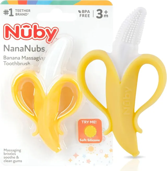 nuby-nananubs-massaggiagengive-a-forma-di-banana-spazzolina-in-silicone-morbido- image 1