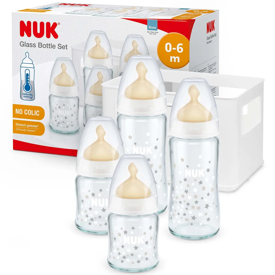 nuk-first-choice-biberon-di-vetro-starter-set-0-6-mesi-4-biberon-con-controllo-t image 1