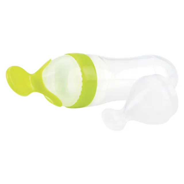 nuby-squeeze-feeder-dispenser-pappe-con-cucchiaino-senza-bpa-da-4-mesi-con-cappu image 1