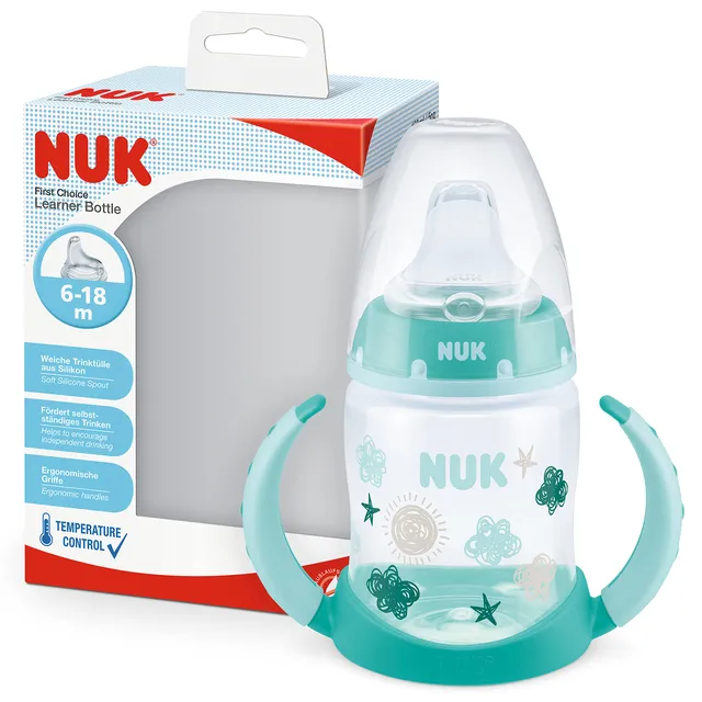 nuk-first-choice-tazza-antigoccia-nube-150-ml-6-18-mesi-controllo-temperatura-be image 1