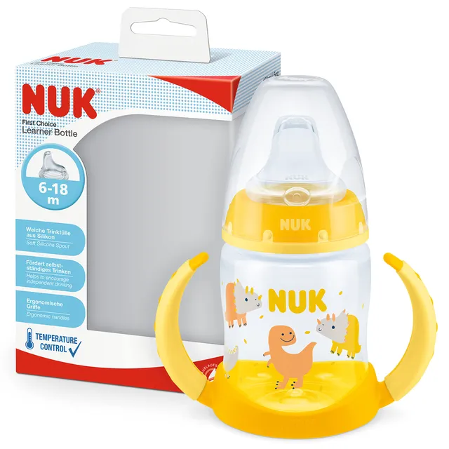 nuk-first-choice-tazza-antigoccia-dinosauro-150-ml-6-18-mesi-controllo-temperatu image 1