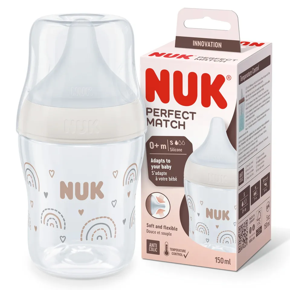 nuk-biberon-perfect-match-0-mesi-150-ml-biberon-adattivo-con-tettarella-in-silic image 1