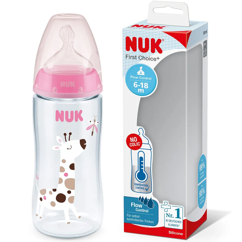nuk-first-choice-biberon-300-ml-6-18-mesi-controllo-temperatura-taglio-a-y-antic image 1