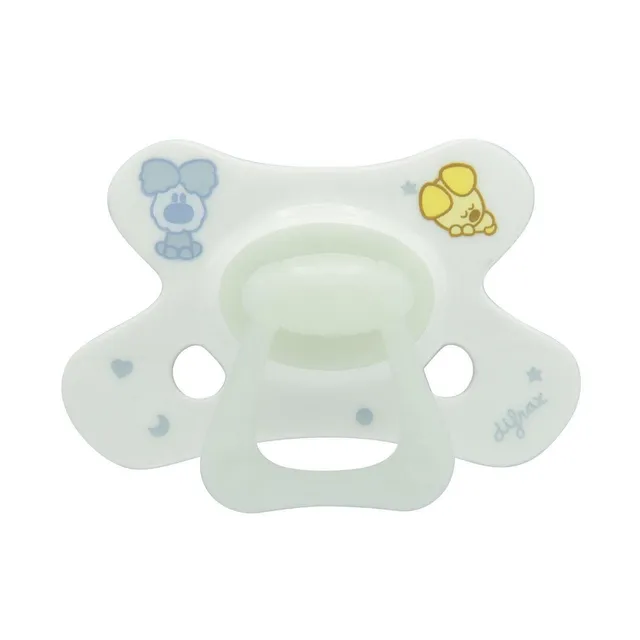 difrax-woezel-pip-natural-ciuccio-18-mesi-glow-in-the-dark-tettarella-silicone-r image 1