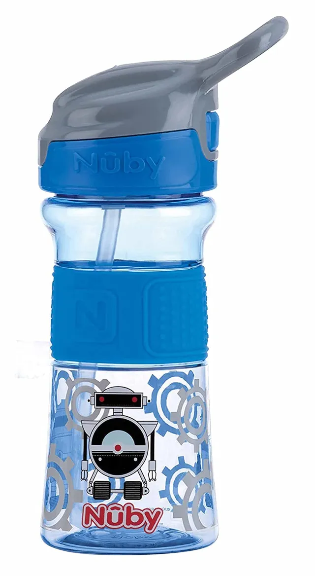 nuby-nv0414021blue-flip-it-borraccia-tritan-360-ml-con-beccuccio-in-silicone-mor image 1