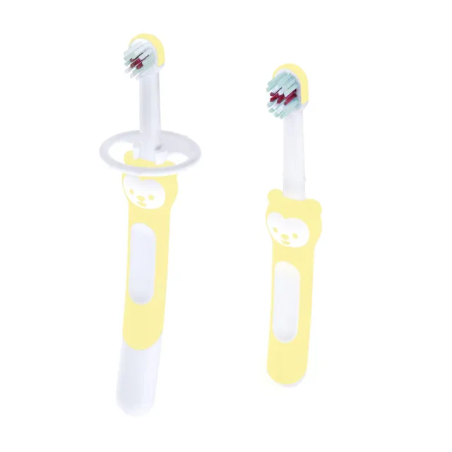 mam-learn-to-brush-set-da-2-spazzolini-denti-bambini-training-brush-5-mesi-e-bab image 1