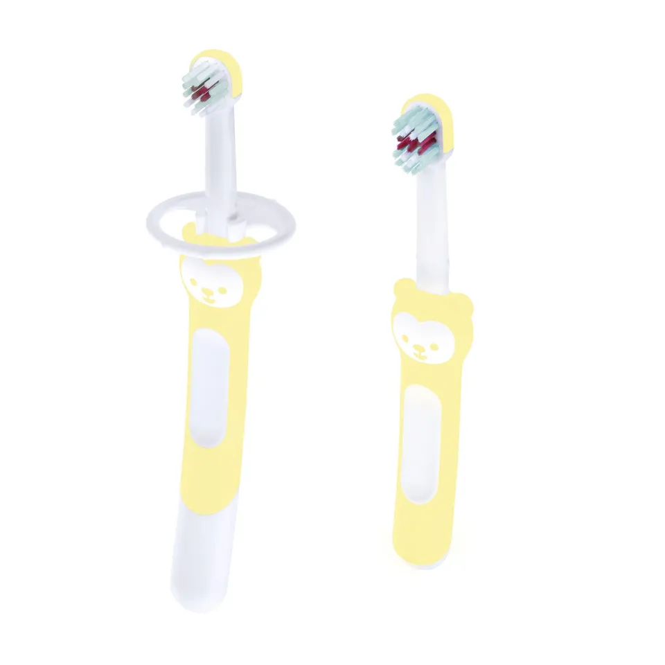 mam-learn-to-brush-set-da-2-spazzolini-denti-bambini-training-brush-5-mesi-e-bab image 1