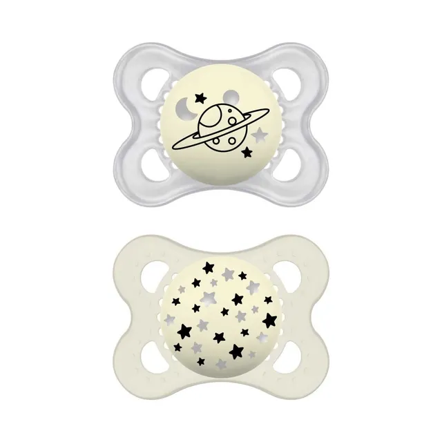mam-original-night-ciuccio-set-da-2-silicone-skinsoft-luminoso-al-buio-con-scato image 1