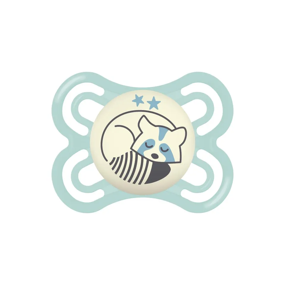 mam-perfect-night-ciuccio-luminoso-orthodontico-in-silicone-skinsoft-con-custodi image 1