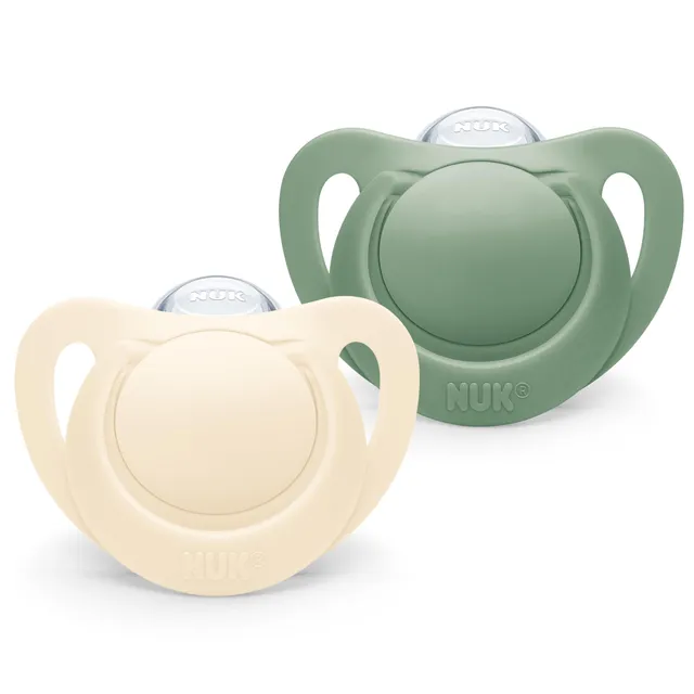 nuk-for-nature-ciuccio-in-silicone-sostenibile-6-18-mesi-verde-2-pezzi-senza-bpa image 1