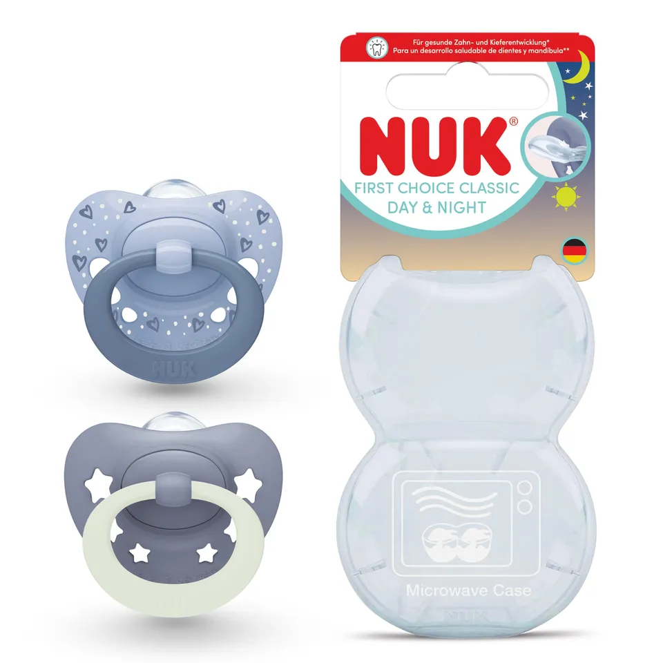 nuk-first-choice-classic-day-night-succhietto-ortodontico-0-6-mesi-che-si-illumi image 1