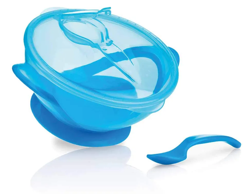 nuby-id5419-piatto-fondo-con-ventosa-coperchio-ermetico-e-cucchiaio-360-ml image 1