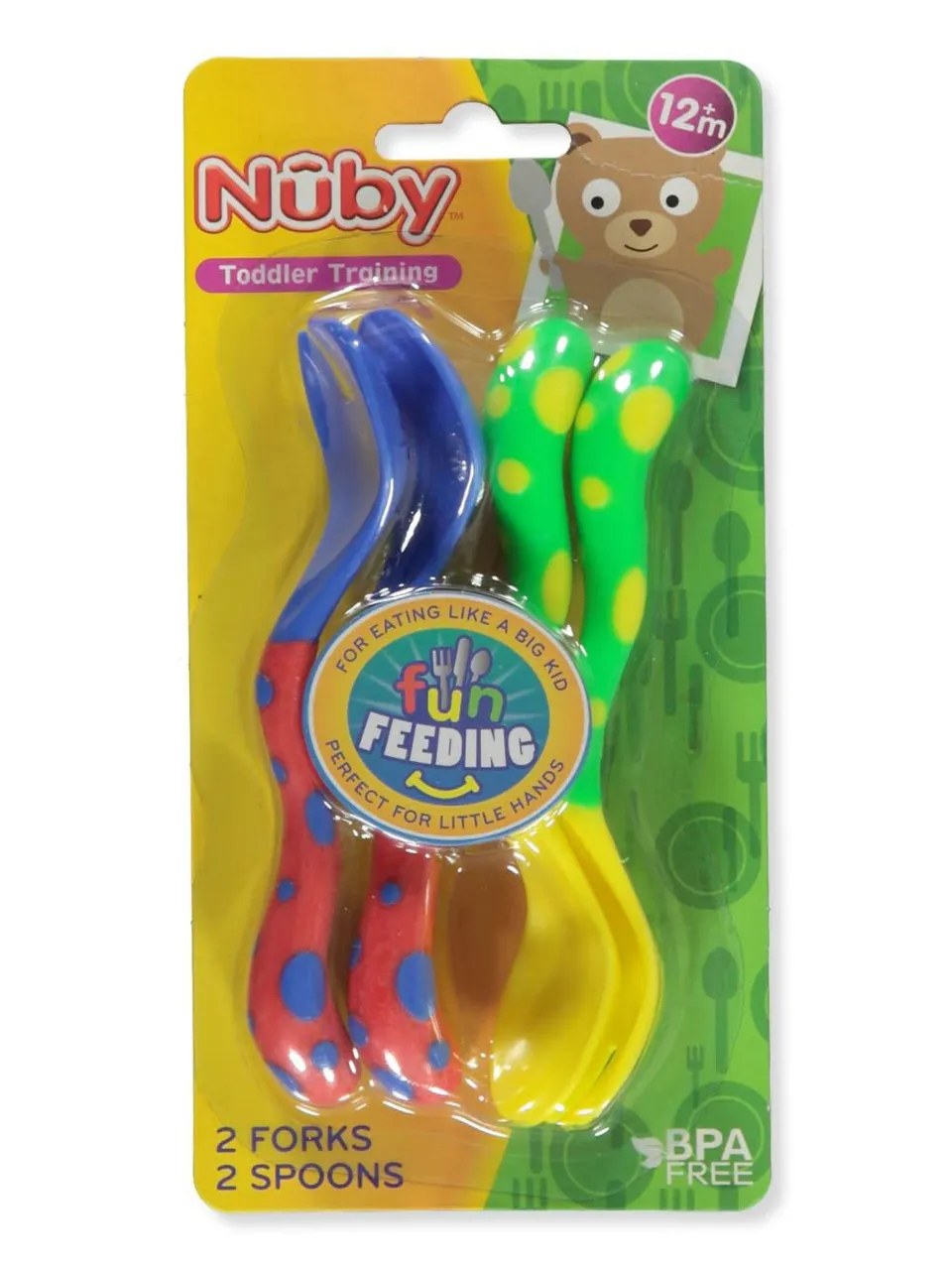 nuby-fork-and-spoon-set-set-forchetta-e-cucchiaio-per-bambini-leggero-e-portatil image 1
