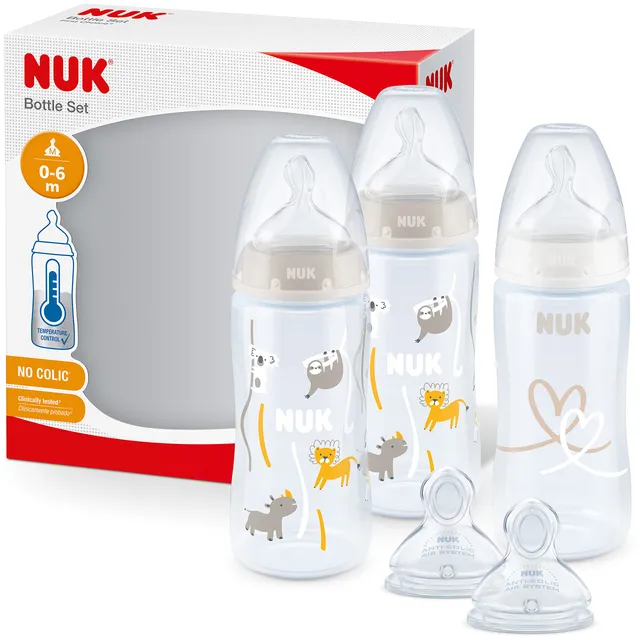nuk-first-choice-set-biberon-300-ml-0-6-mesi-con-2-tettarelle-extra-controllo-te image 1