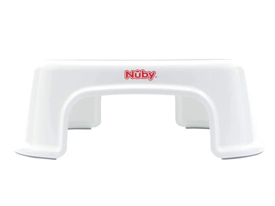 dr-talbot-s-nuby-sgabellino-rialzo-per-bambini-con-base-antiscivolo-bianco-grigi image 1