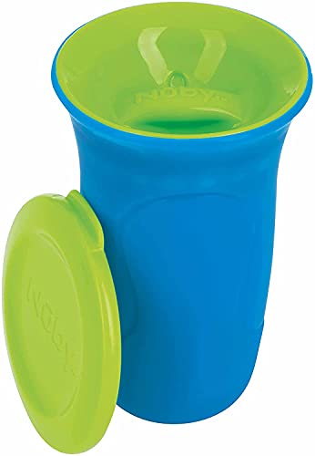 nuby-tazza-wonder-360-con-bordo-in-silicone-300-ml-6m-blu-antigoccia-a-2-pezzi image 7