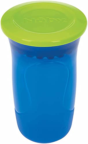 nuby-tazza-wonder-360-con-bordo-in-silicone-300-ml-6m-blu-antigoccia-a-2-pezzi image 6