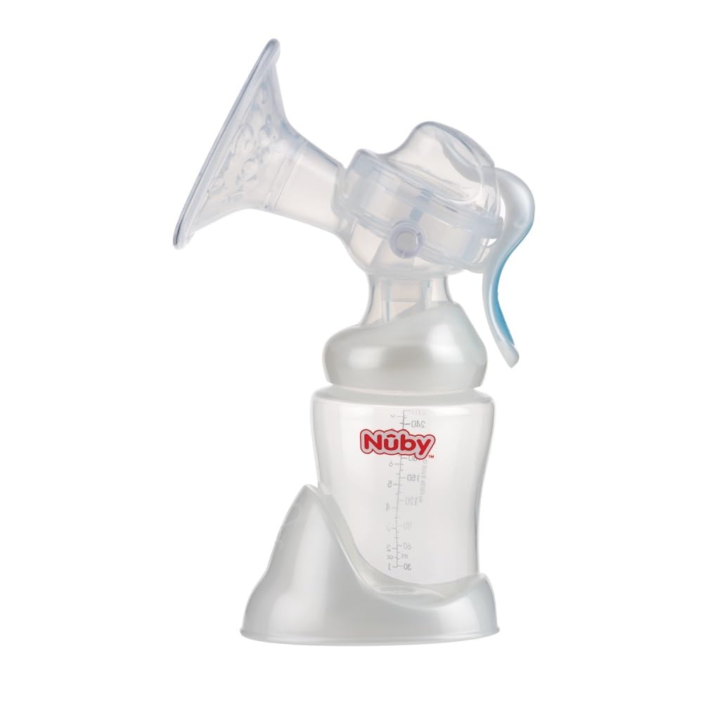 nuby-tiralatte-manuale-con-coppa-in-silicone-e-base-raccogli-latte-240-ml image 1