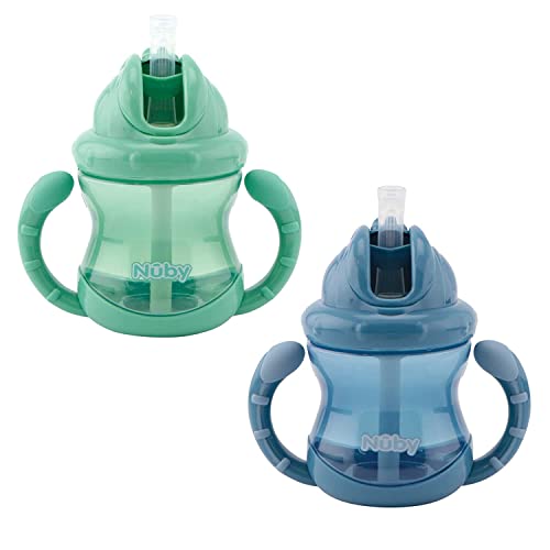 nuby-flip-it-set-di-2-tazze-antigoccia-con-manici-cannuccia-in-silicone-e-sistem image 5