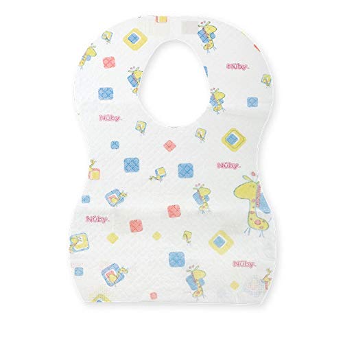 nuby-bavaglini-monouso-con-canale-di-raccolta-e-strisce-adesive-confezione-da-10 image 3