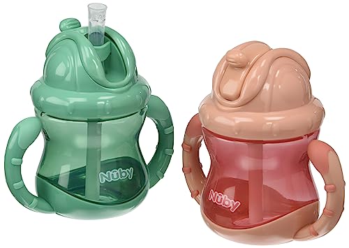 nuby-flip-it-tazza-con-cannuccia-antigoccia-in-silicone-con-manici-e-chiusura-cl image 8