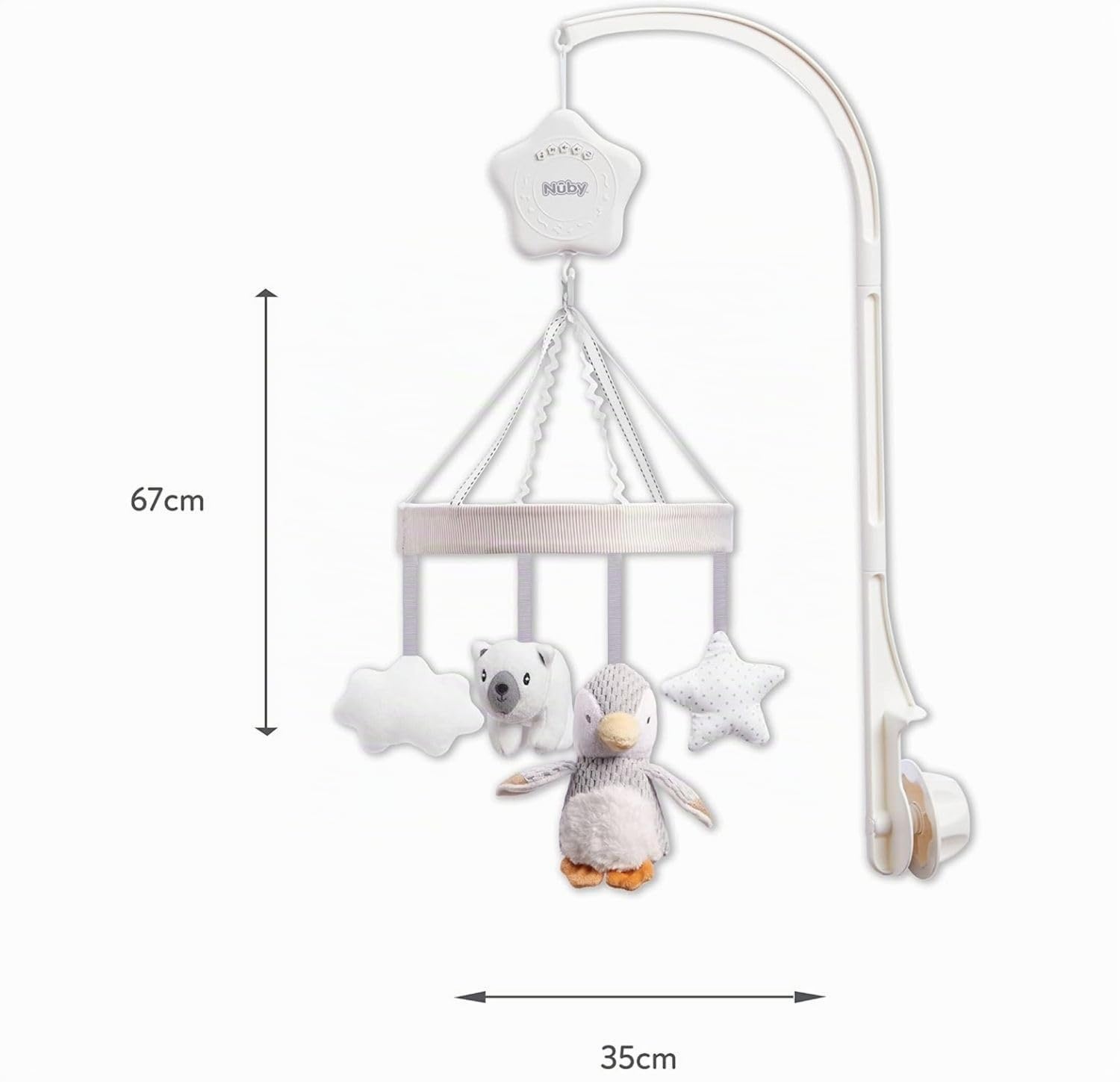 nuby-culla-mobile-musicale-per-neonati-penguin-con-braccio-regolabile-5-ninne-na image 3