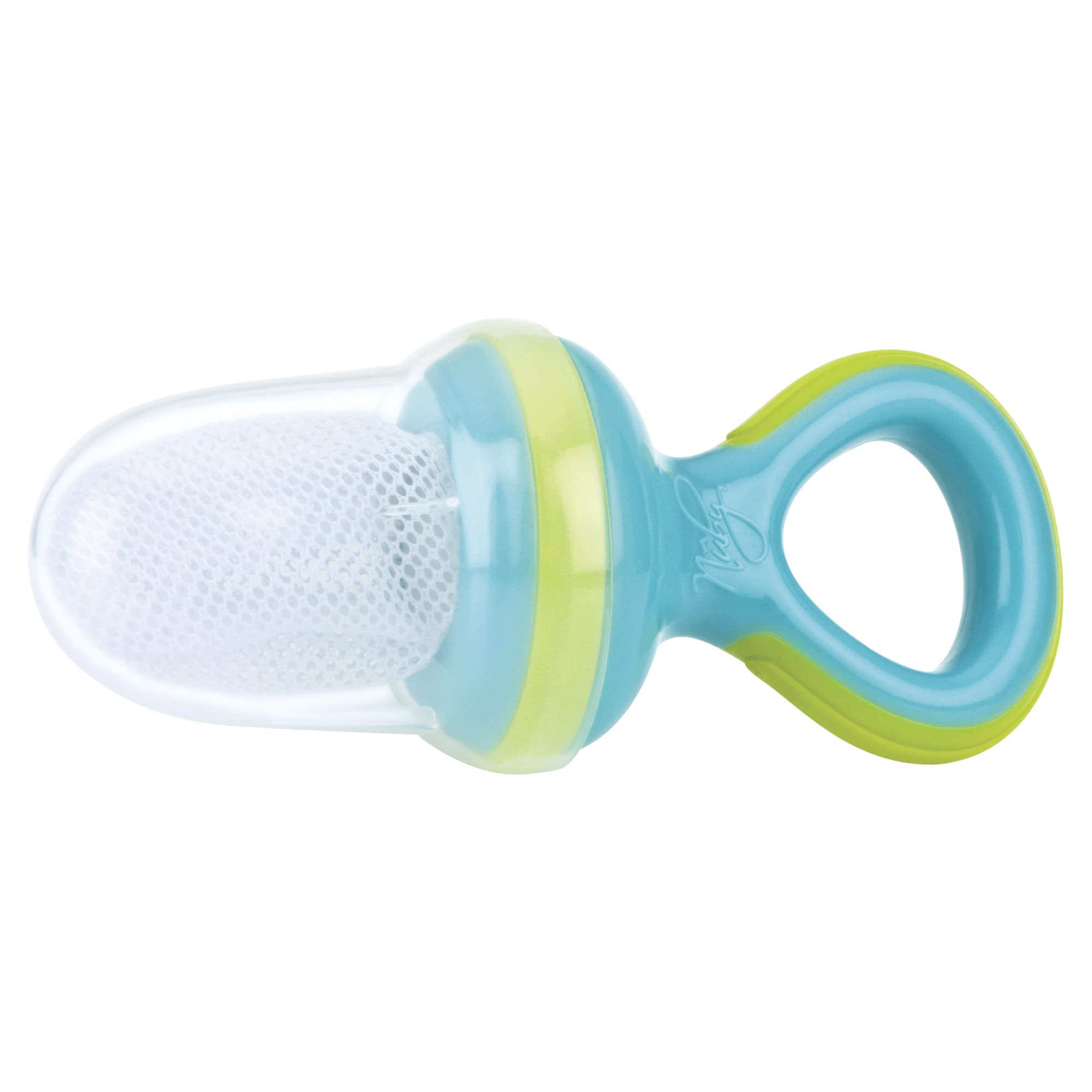 nuby-nibbler-slim-svezzamento-con-retina-e-cappuccio-aqua-6m-doppia-chiusura-di- image 1