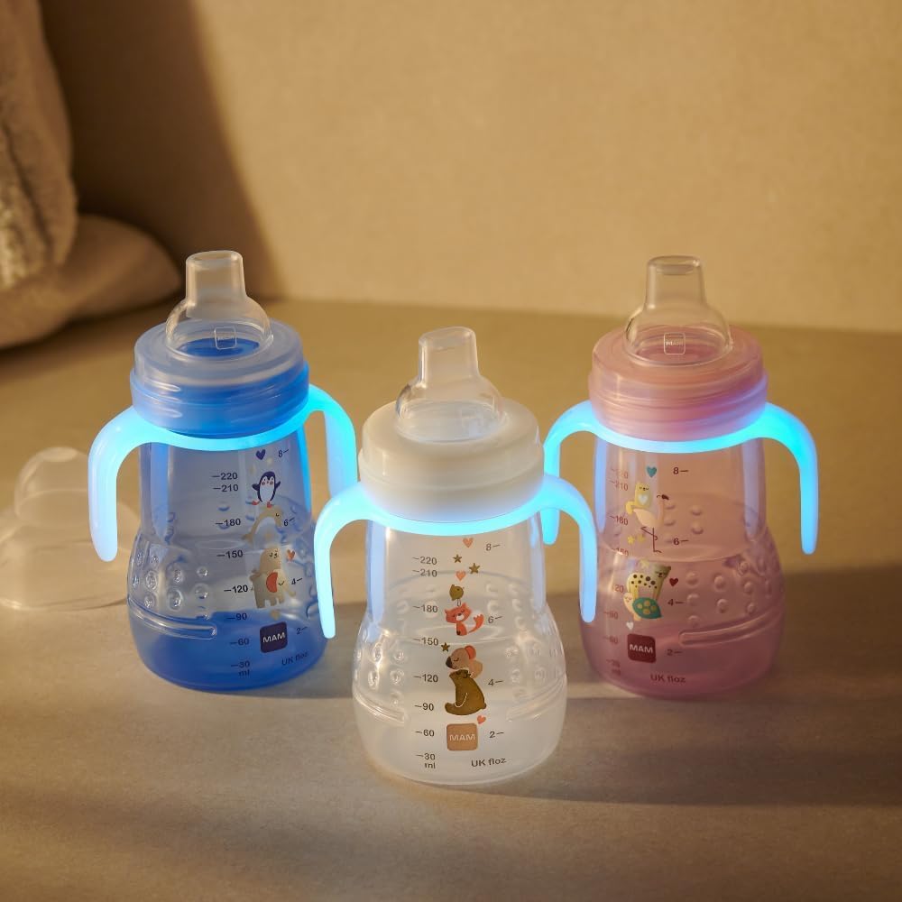 mam-trainer-night-220-ml-biberon-acqua-con-beccuccio-antigoccia-e-manici-luminos image 5