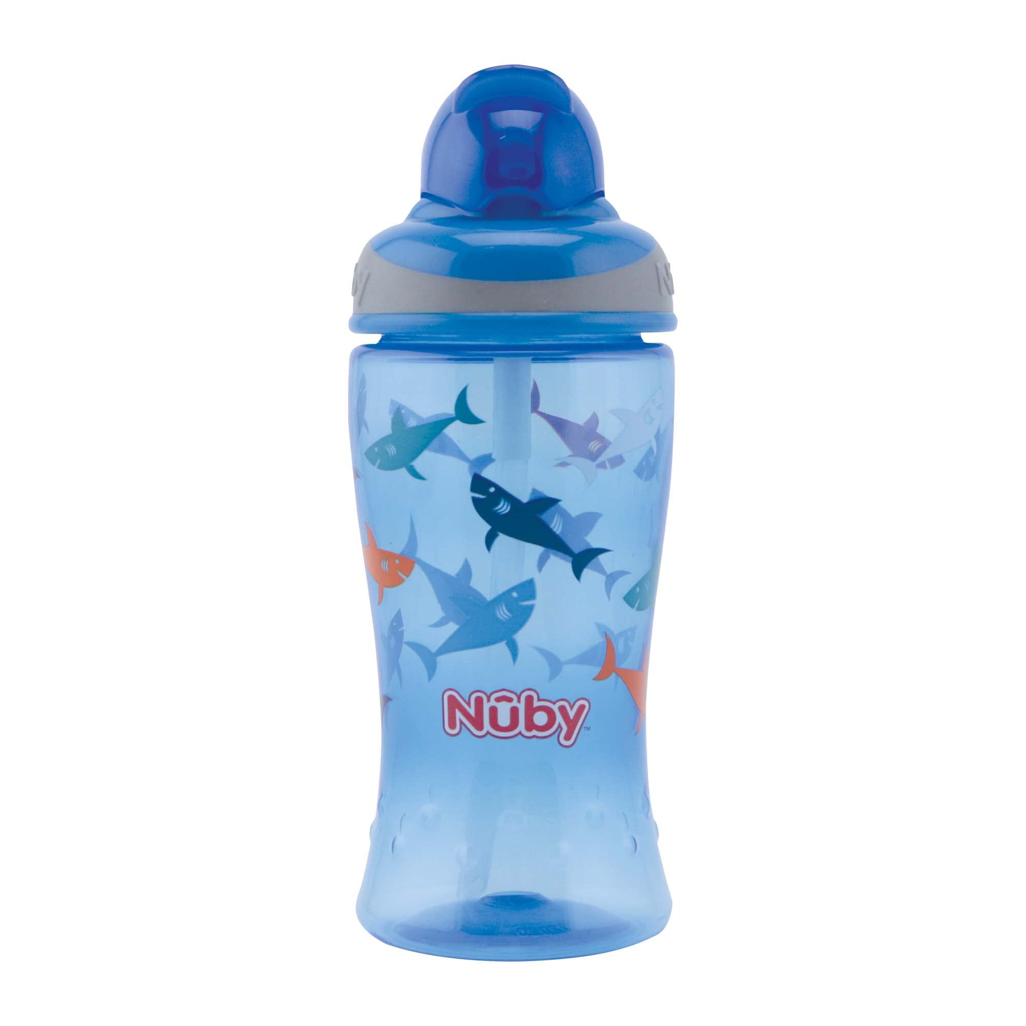 nuby-flip-it-bicchiere-con-cannuccia-per-bambini-12-mesi-360-ml-valvola-antigocc image 1
