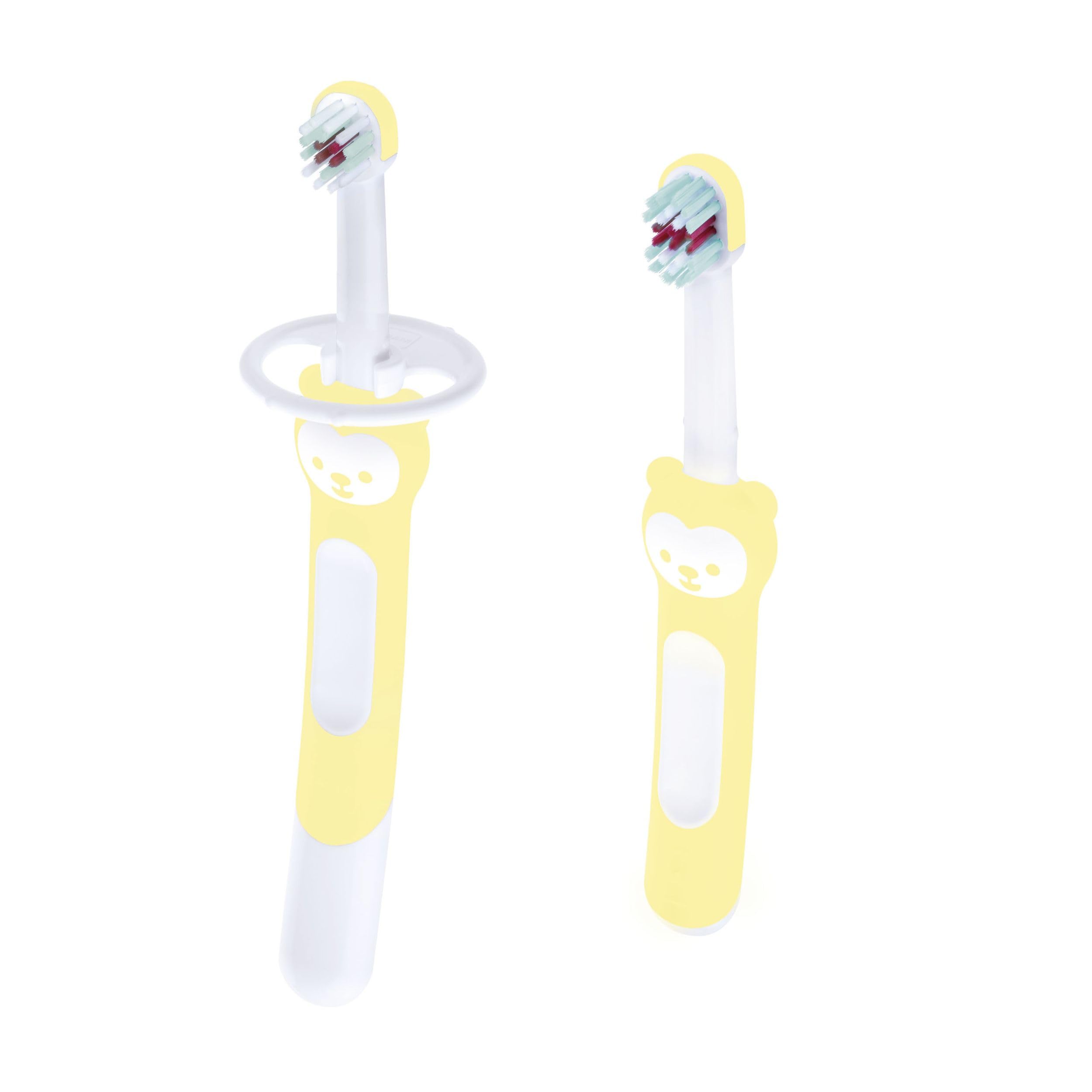 mam-learn-to-brush-set-da-2-spazzolini-denti-bambini-training-brush-5-mesi-e-bab image 1