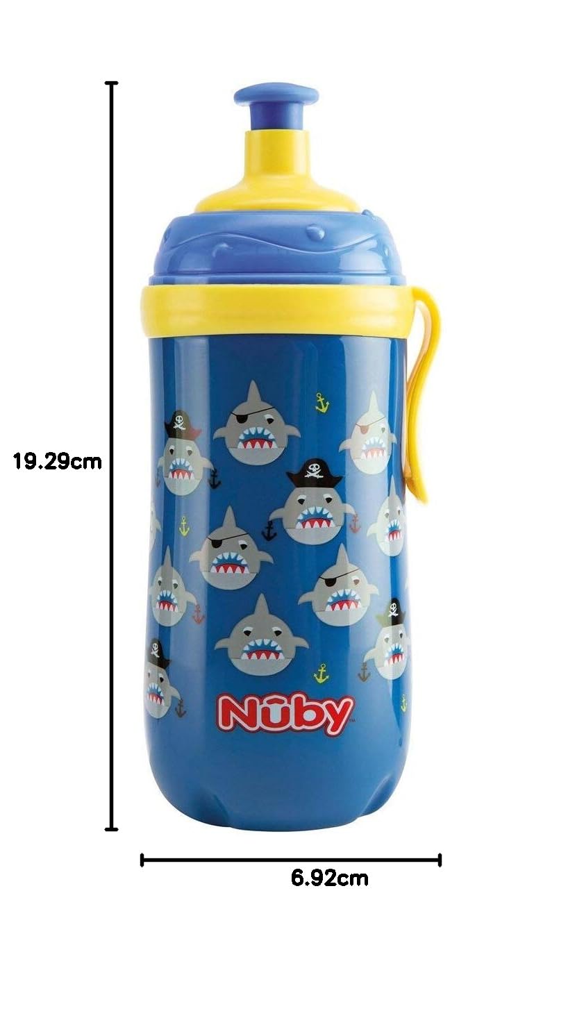 nuby-pop-up-borraccia-sportiva-360-ml-con-anello-luminoso-tazza-con-beccuccio-po image 4