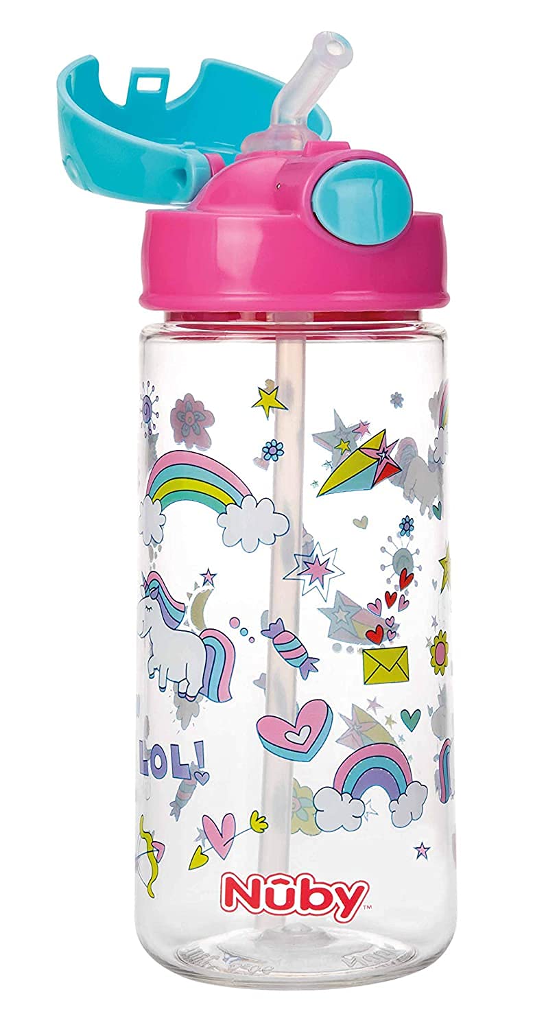 nuby-tazza-in-tritan-con-cannuccia-morbida-e-pulsante-540-ml-4-anni-rosa-borracc image 3