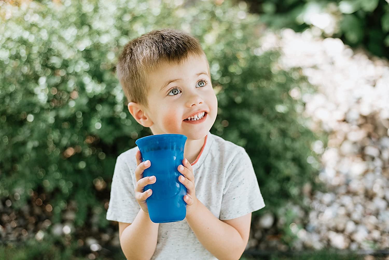 nuby-tazza-wonder-360-con-bordo-in-silicone-300-ml-6m-blu-antigoccia-a-2-pezzi image 4