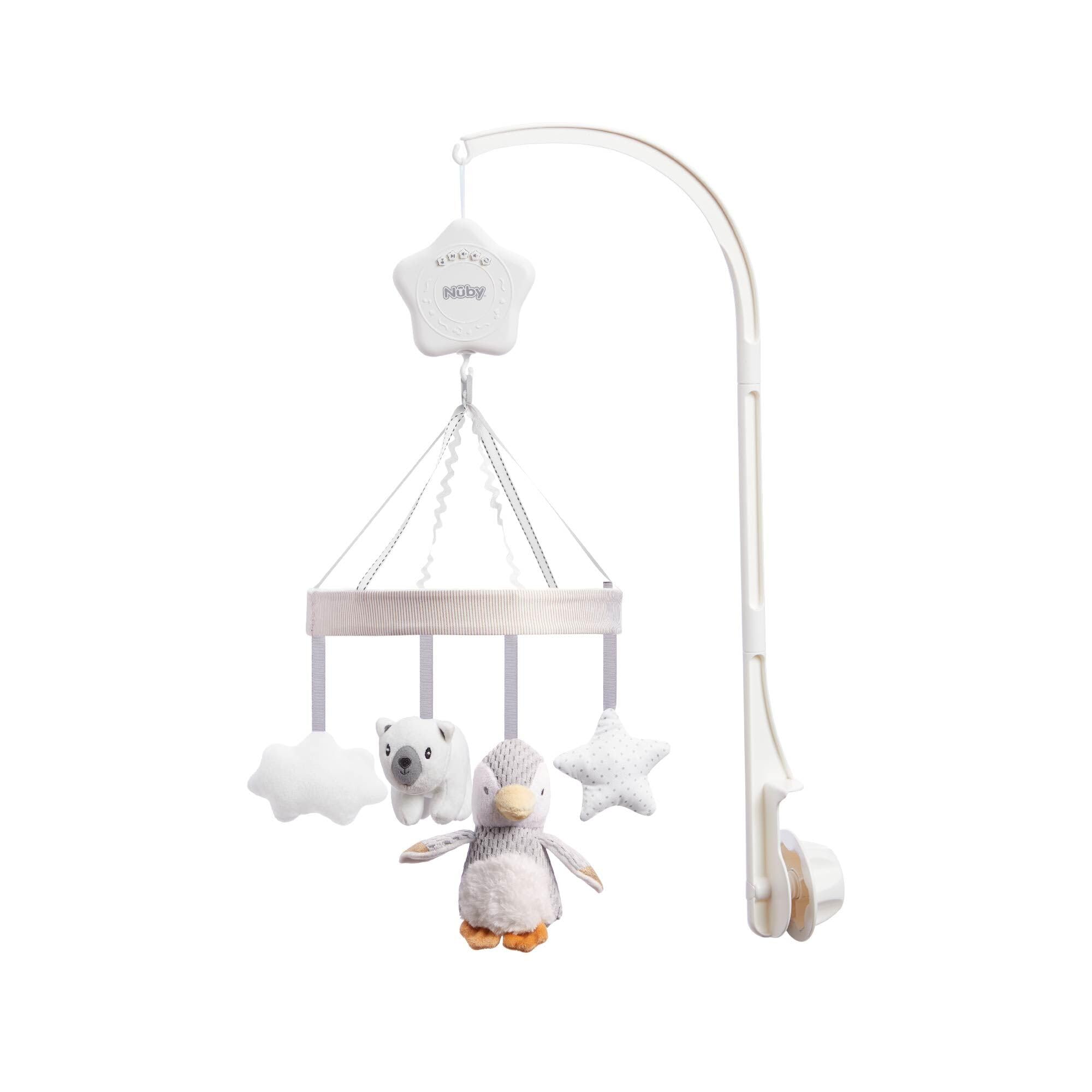 nuby-culla-mobile-musicale-per-neonati-penguin-con-braccio-regolabile-5-ninne-na image 1