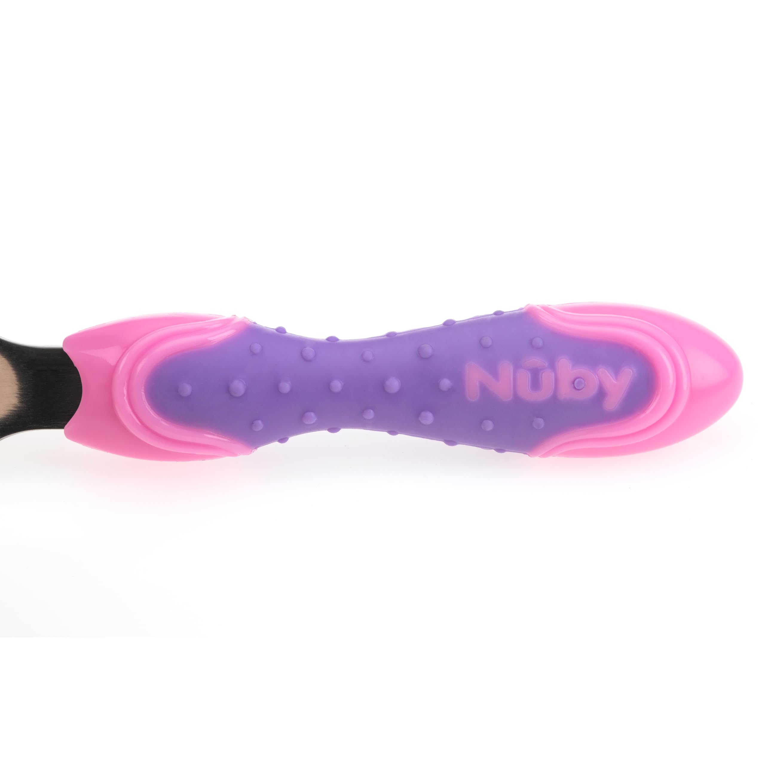 nuby-set-2-posate-in-acciaio-inossidabile-bambini-rosa-viola-12-mesi image 6