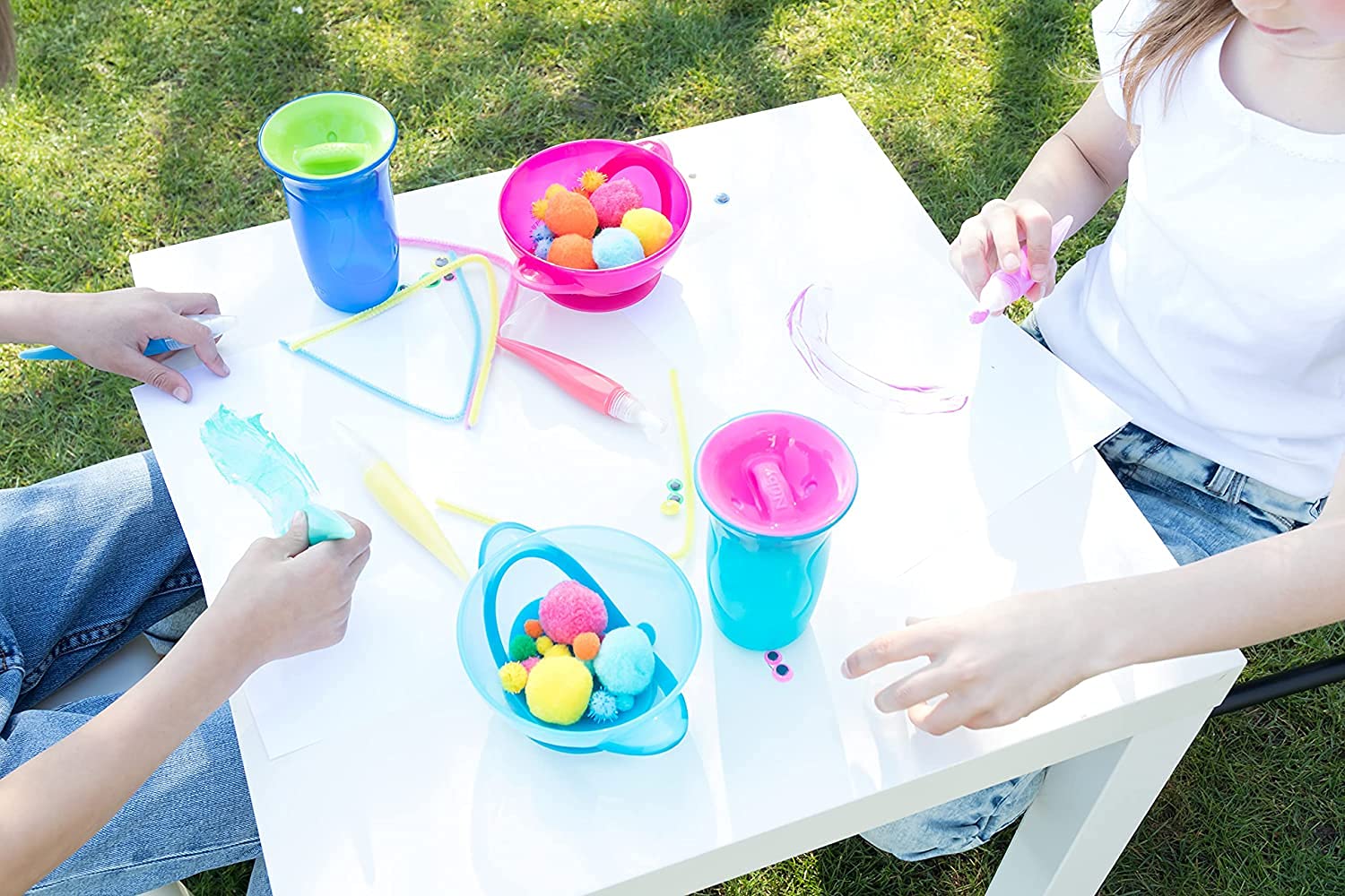 nuby-tazza-wonder-360-con-bordo-in-silicone-300-ml-6m-blu-antigoccia-a-2-pezzi image 5