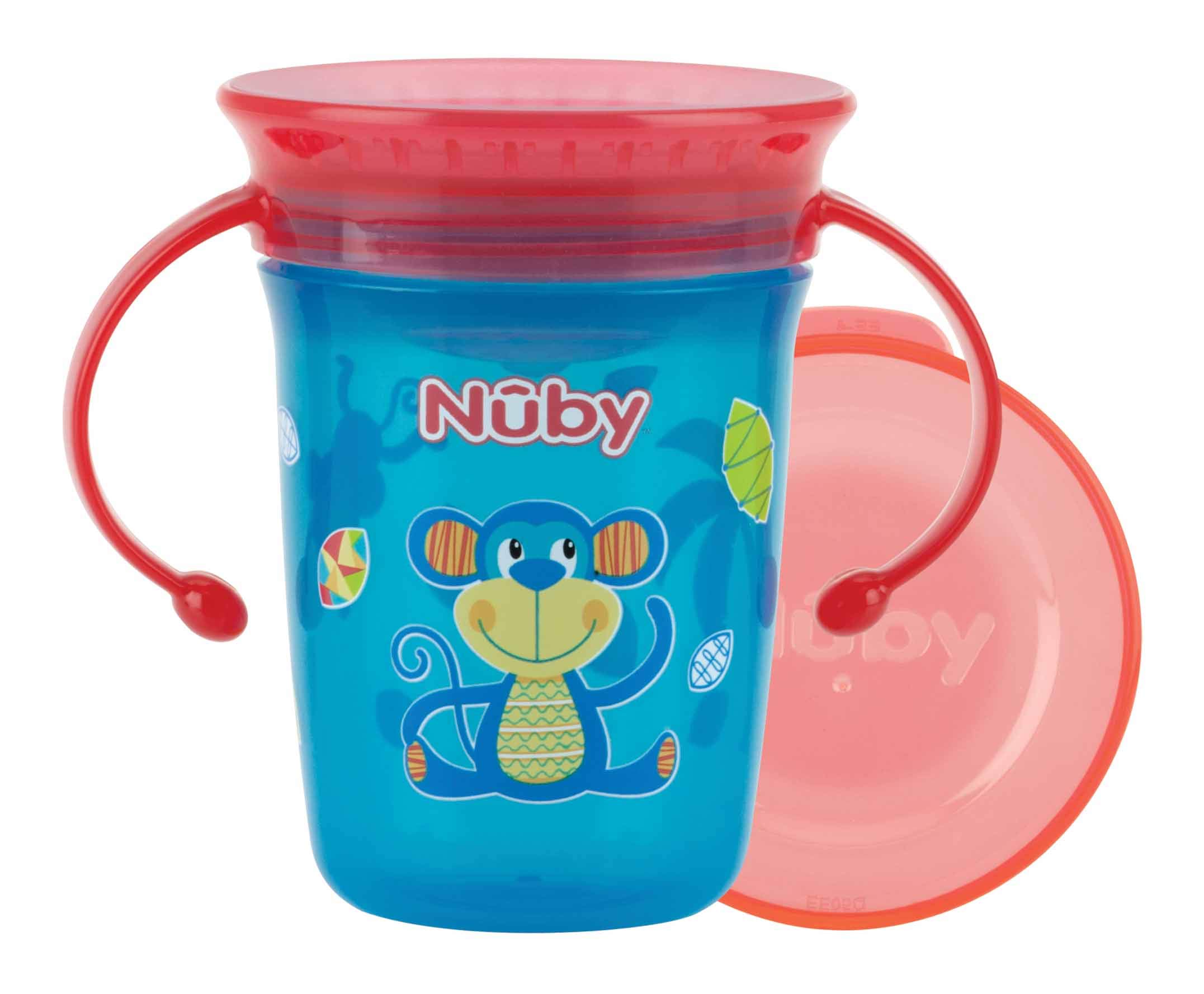 nuby-tazza-wonder-360-tazza-da-imparare-240-ml-con-bordo-antigoccia-manici-e-cop image 1